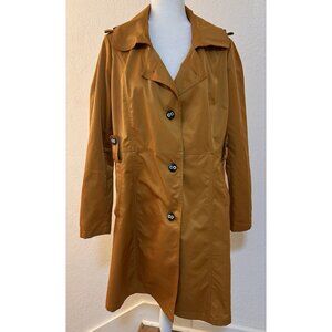 Women’s Alexandra Orange Mid Length Trench Coat- No Belt- US size XL